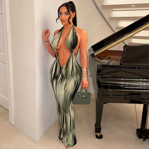 Be With Me Maxi Dress- Green