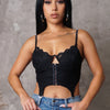 All For Closure Crop Top - Black