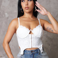 All For Closure Crop Top - White