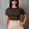 All About You Crop Top - Brown