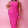 A Pick Me Up Midi Dress Plus Size - Pink