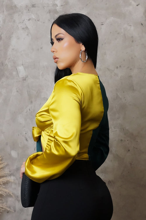 Addicted To You Crop Top - Green / Yellow