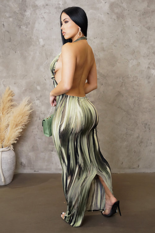 Be With Me Maxi Dress- Green