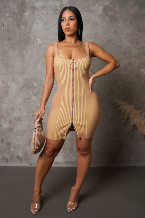 All I Could Take Mini Dress - Taupe
