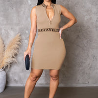 All Over Me Mini Dress - Khaki